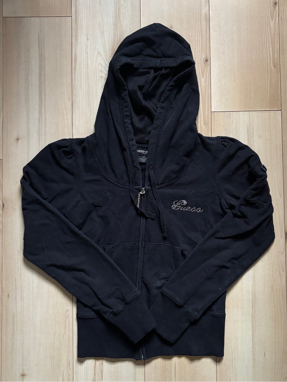 Guess Black Zip-Up Hoodie